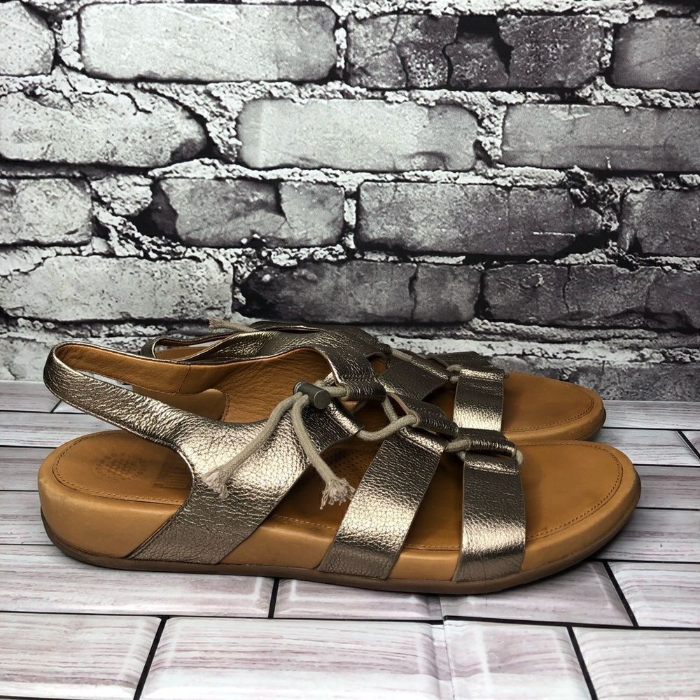 Fit Flop Gladdie Bronze Leather Tassel Gladiator Sandals Women’s Sz 11M US/43EU